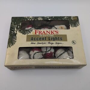 Frank's 10 Santa Claus Face Accent Christmas Tree Holiday Lights VTG
